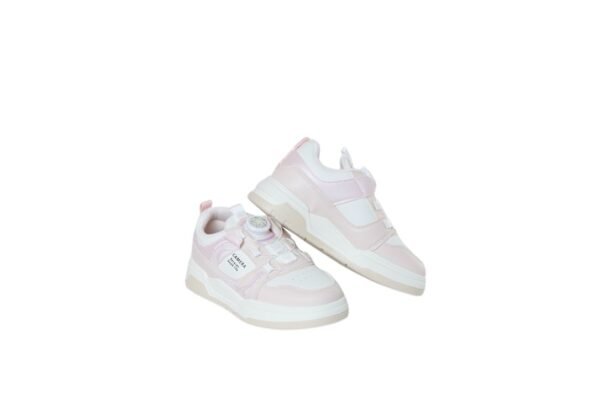 Close-up of the durable synthetic leather and breathable mesh upper on Girls Comfort Sneakers"