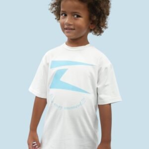 “Front view of Z-Live Every Moment Kids' T-Shirt with motivational text”