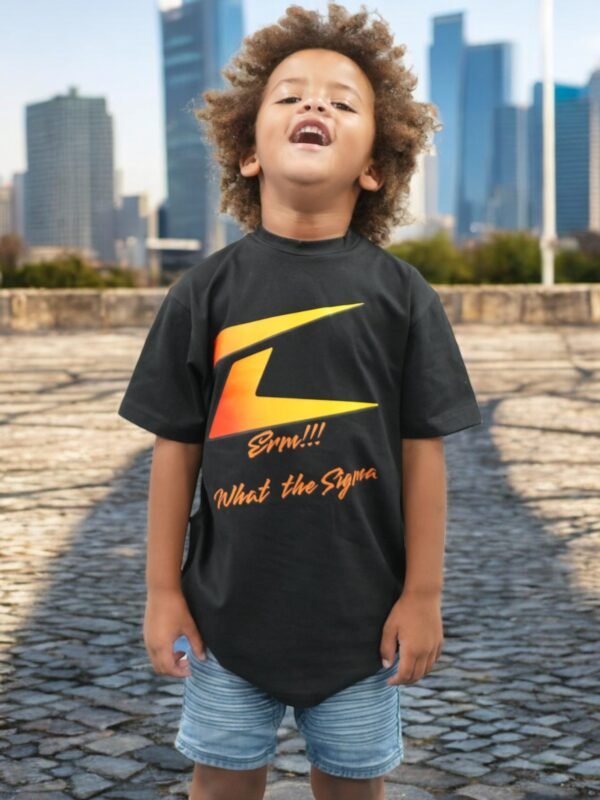 Front view of Z-Sigma Graphic Shirt in Black featuring a bold fiery Z logo