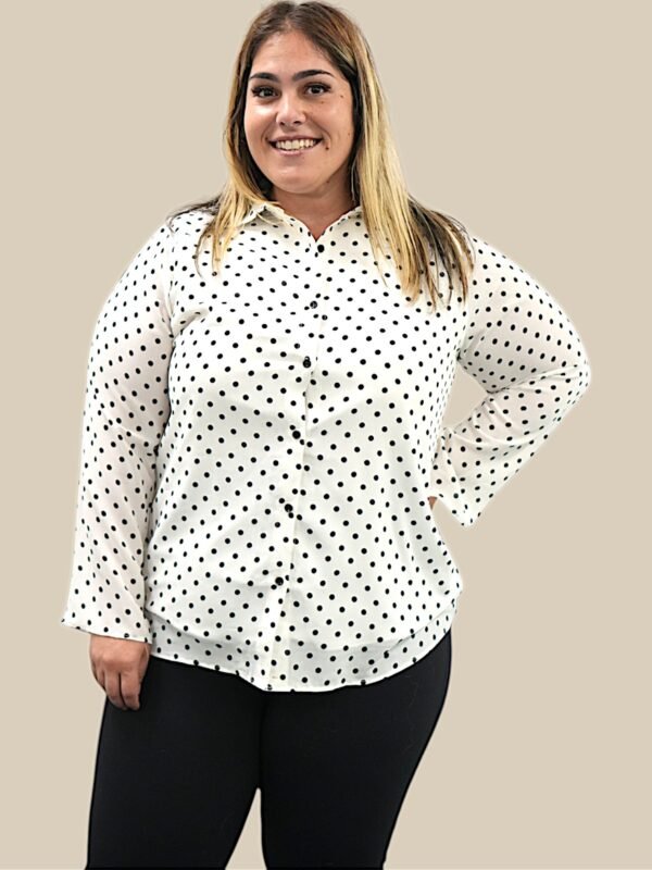 Zaam Grace Polka Dot Shirt – Premium Stitching & Soft Collar
