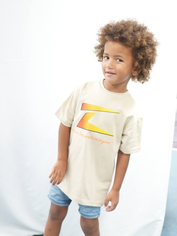 Z- Logo T-Shirt on a hanger showing 100% cotton fabric