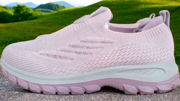 Modern footwear front view showcasing dynamic design and elegant details