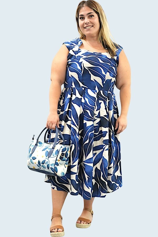 Front view of Ebba Indian Linen Dress from ZAAMfashion featuring sleeveless design